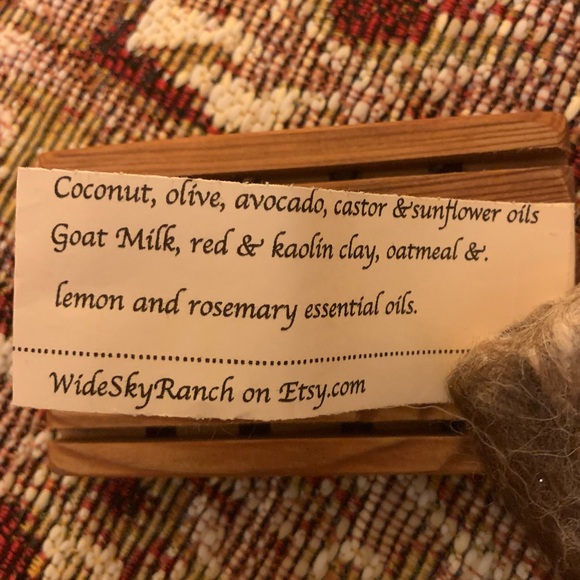 Handmade Goat Milk Soap inside Alpaca Fleece (Lemon Rosemary) - Picture 6 of 12